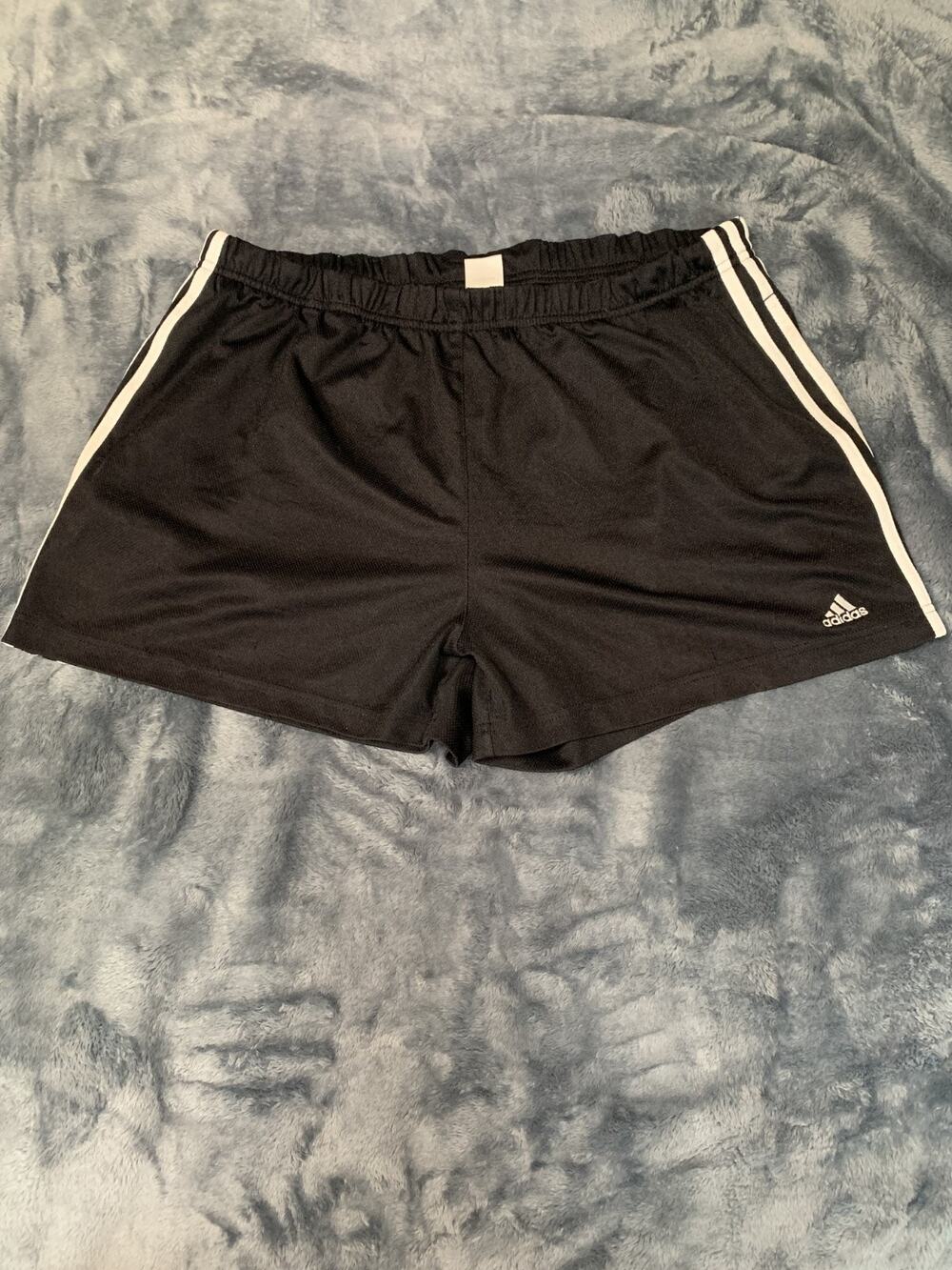 Adidas Shorts Mens Size XL Black 3 Stripe Mesh Athletic Gym Training